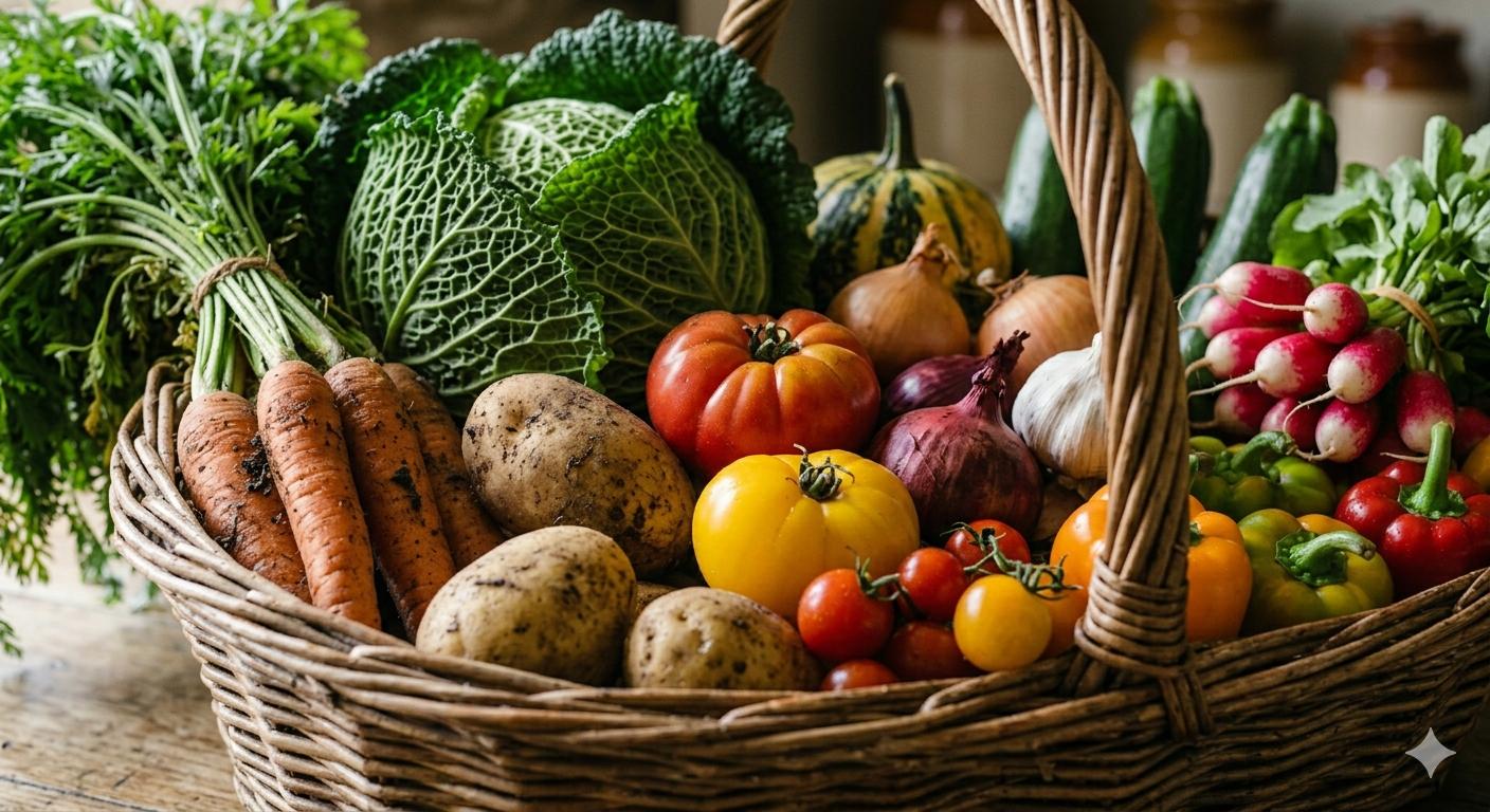 Panier de légumes frais
